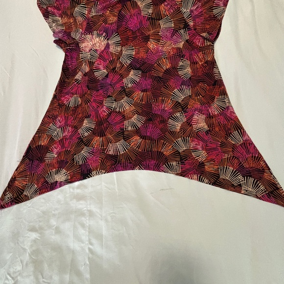 East 5th Pink and Brown Printed Short Sleeve Tunic - Picture 3 of 6